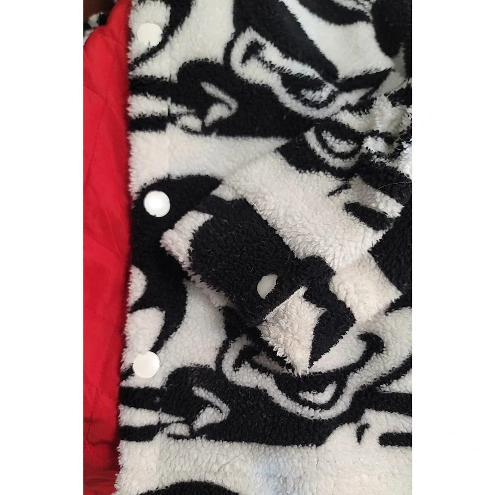 Disney Forever 21 Kids Mickey‎ Mouse Black White Fuzzy Sherpa Jacket